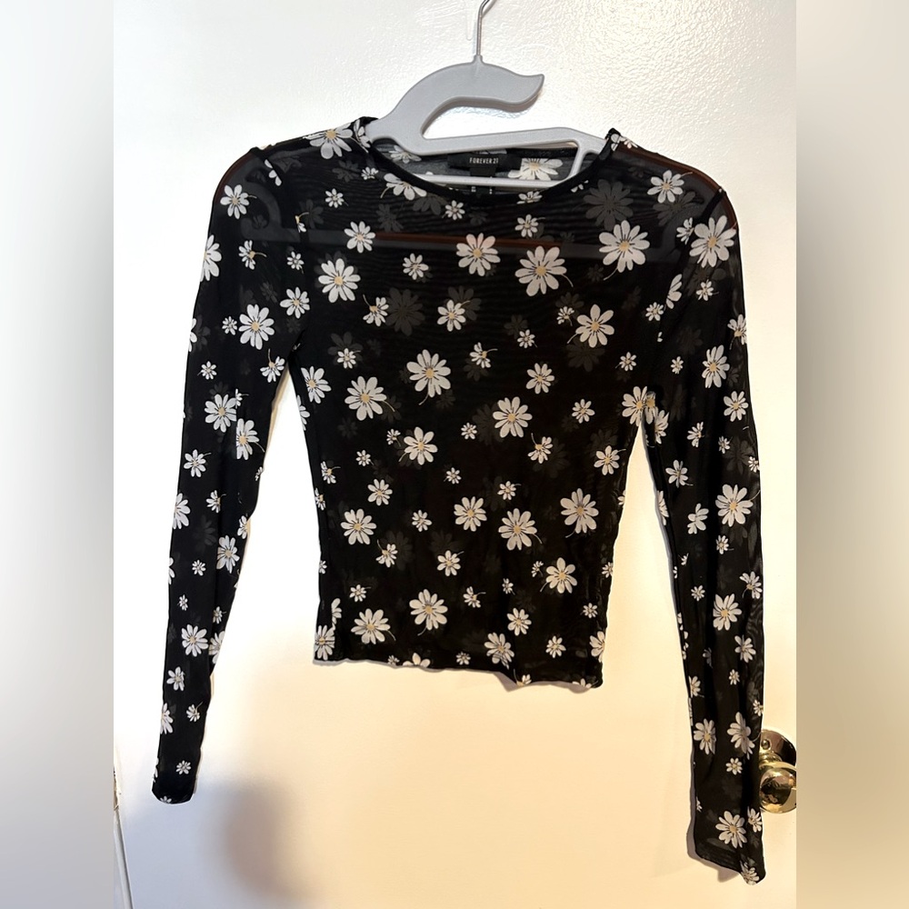 Floral mesh shirt